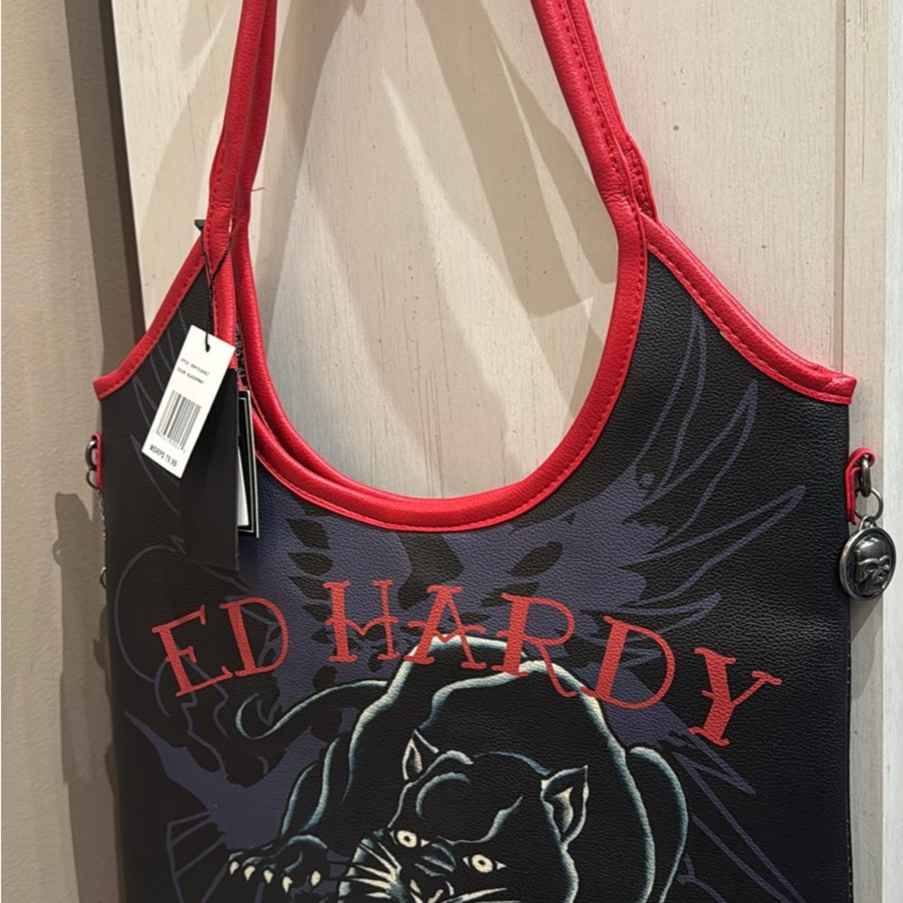 Ed Hardy Black and Red Women's Bag